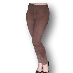230. BCBG MaxAzria Leggings. Faux Suede in chocolate. Small